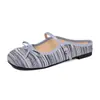 Sandalias Estilo Francés de Suela Plana para Exteriores, Combinadas con una Falda, Mocasines Tejidos con Lazo, Zapatillas de Media Caña Cerradas Cómodas y Suaves para Mujer
