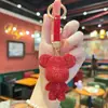 Venta Directa de Fábrica Llavero Oso de Cabeza Grande Full Diamante Lindo Colgante Pequeño para Bolso de Niña Oso Violento Decoración con Cadena de Garra Wholesale
