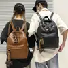 Mochila Escolar de Cuero Suave Pu Transfronteriza para Mujer, Mochila Casual de Viaje Estilo Japonés para Estudiantes Universitarios, Mochila Casual de Moda de Gran Capacidad