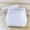 Caja de tubos congelados de 5 ml, caja para tubos de muestra centrífuga, caja congeladora de plástico, rejilla de 100 posiciones, se puede colocar