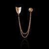 F038 Broche de máscara de diamantes de imitación coreanos para hombre y mujer, ramillete para traje, cadena con borla, insignia, pin para cuello, accesorios de ropa