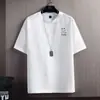 Camiseta de Manga Corta Fina de Seda de Hielo para Hombre Verano Nueva Casual Deportiva Holgada Secado Rápido Camiseta Tops