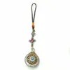 Bolsa Bagua de Nueve Cuadrados Estilo Xizang, Doce Animales del Zodiaco, Giratoria por Ambos Lados, Estilo Étnico, Colgante Antiguo Azul Quemado, Accesorio para Colgar en Bolsa