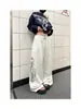 Pantalones Deportivos Casuales de Algodón con Estampado de Letras de Nicho, Pierna Recta, Ajuste Holgado, Versátiles, Pantalones de Pierna Ancha para Danza Jazz