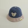 Chapéu de bebê verão novo urso veludo chapéu de pescador meninos e meninas casual proteção solar desenho animado chapéu de pescador atacado