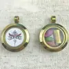 Mini Ojo del Dios de la Riqueza de Cinco Vías Thangka Estéreo Pintado a Mano Rub Buda Dios Amarillo de la Riqueza Ojo de Tara Colgante de Acero de Titanio Accesorios DIY