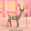 Enfeite de Galhada de Veado em Latão Puro, Artesanato Criativo Cultural Vintage de Mercado, Animal de Estimação de Chá Decorativo para Desktop, Enfeite de Cobre