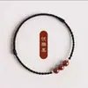 Pulsera de Hilo Rojo con Cuentas de Cinabrio para la Buena Suerte, Arena Dorada Púrpura para Hombres y Mujeres, Pulsera Tejida Hecha a Mano para Protección y Bendiciones en el Año Zodiacal de Uno