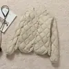 Chaqueta Ligera de Plumas Otoño e Invierno Cuello en V Casual Corta Chaqueta Ligera de Plumas Chaqueta para Mujer 55
