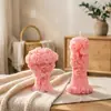 Molde de Vela Aromática de Pilar con Rosa en Relieve Retro Diseño Floral de Celebridad de Internet Vela de Cumpleaños Recuerdos de Boda