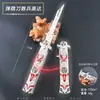 Jogo Anime Scramble Gundam Ling 22cm Faca Saltitante Molde Artesanato de Liga de Zinco Pequeno Brinquedo Não Afiado