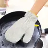 Guantes de Lavar Platos de Alambre de Acero, Estropajos de Alambre Plateado para Platos, Paños Gruesos de Limpieza para Cocina, Guantes Multifuncionales Aislantes del Calor Anti-Escaldaduras
