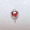 Pingente de Zircônia Banhado a Ouro Banhado a Cobre 18k Acessórios para Joias DIY Pulseira Coração Colar Material Artesanal Duplo para Pendurar