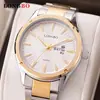 Comercio exterior transfronterizo fábrica de relojes marca Longbo venta directa moda impermeable correa de acero doble calendario tendencia relojes para hombre hombre