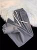 Pantalones casuales de hombre de moda, tubo recto, holgados, de verano, finos, de seda de hielo, pantalones deportivos, pantalones de tiro bajo, una generación de cabello