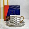 Juego de Taza y Platillo para Café de Hueso de Porcelana Dorada con Diseño de Estrella para Hotel y Restaurante, Té de la Tarde, Venta al por Mayor, Estilo Retro de Lujo