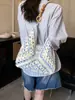 Bolso de Paja Tejida de Verano Transfronterizo para Mujer, Bolso Tote de Hombro Hueco de Moda Nuevo para Vacaciones en la Playa, Bolso Cesta Tejida