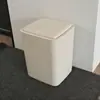 Cubo de basura abatible tipo tapa de resorte tipo presión para el hogar, baño, higiene, cocina, dormitorio, gran capacidad, dopamina con tapa