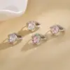 Aros de Gatito con Zirconia Rosa, Pendientes de Gato Dulces y Lindos, Aros de Oreja de Gatito Estilo Bosque, Accesorios de Orejas de Animal para Mujer