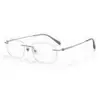 Óculos de Grau Elegantes Sem Aro para Homens, Personalizáveis com Lentes de Grau, Armação de Titânio Puro Z6082, Armação de Titânio Ultra-Leve de Alta Qualidade