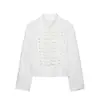 Chaqueta Corta de Traje Cruzada AliExpress Primavera 2026 Nueva Llegada Manga Larga Color Sólido Cuello Alto Parche Napoleón