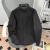 Camisa de Trabajo de Mezclilla para Hombre con Cuello Campana, Manga Larga, Lavada, para Primavera/Otoño, Camisa Moderna Ajustada para Adolescentes, Venta al por Mayor