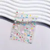 Patrón de Graffiti de Dibujos Animados de Moda Uñas con Lazo Estilo Japonés Pegatinas con Relieve de Lazo Pegatinas de Flor para Uñas