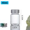 Botella Cápsula Transparente de 40 ml, Botella de Cordyceps, Botella Esmerilada para Polvo de Medicina en Gránulos, Botella de Dulces, Botella de Cordyceps, Botella de Vidrio Sellada