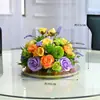 Mesa de jantar redonda de hotel no meio do restaurante de flores mesa redonda decoração de banquete de flores arte floral sala de conferências ornamentos de mesa flor