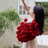 Manta de Ramo de Rosas Hecha a Mano San Valentín Manta de Ramo de Rosas Terminada Día de la Madre Boda Regalo Tejido a Crochet de Lana