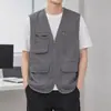26 Modelos Nuevos de Chalecos Casuales para Hombre para Exteriores con Múltiples Bolsillos para Pesca y Fotografía, Adecuados para Padres de Mediana Edad y Mayores, Chalecos de Algodón