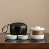Conjunto de Chá de Viagem da Fornalha Ru: Um Bule, Quatro Xícaras, Conjunto de Chá Rápido para Preparo de Chá ao Ar Livre, Presente Corporativo, Logotipo