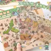 Pegatinas Grandes de Mini Escena 5.0 Pegatinas de Paisaje Apilado de Dibujos Animados Collage de Paisaje Estéreo 3D Pegatinas DIY para Alivio del Estrés