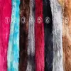 En Stock 40 Piezas Terciopelo PV de Pelo Largo Tie-Dye Color Mixto Tie-Dye Terciopelo Estilo Shanghái Terciopelo Pavo Real Terciopelo de Pelo Largo Tela para Alfombra de Cama para Perros
