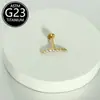 Piercing Labial Stud de Titânio F136 com Design de Flor Relâmpago e Cravação de Zircônia, Joia para Body Piercing com Corpo de Titânio de Grau Cirúrgico, Produto em Estoque do Fabricante