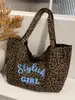 Bolso de Hombro con Estampado de Leopardo Estilo Coreano Transfronterizo de Moda Retro Estilo Perezoso Bolso de Mano Casual de Gran Capacidad