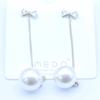 Pendientes coreanos de aguja de plata S925 para mujer, aretes Shambhala con bola de diamantes de imitación y perla chapados en plata, joyería con borlas, aretes largos