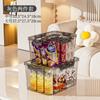Caja de Almacenamiento Transparente de Gran Capacidad para Escritorio, Contenedor para Snacks, Juguetes y Artículos Varios para el Hogar, Cesta de Almacenamiento Portátil de Plástico para Sala de Estar