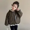 Chaqueta de Forro Polar para Niñas para Otoño e Invierno 2025, Nueva Chaqueta de Cuero Coreana para Niños, Ropa de Invierno Elegante para Bebés, Chaqueta de Cuero