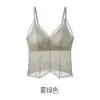 Nueva lencería sexy sin espalda de encaje con espalda de mariposa y almohadillas en el pecho, no necesita usar sujetador, camisola fina transpirable para mujer