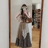 Falda de retazos estilo páramo para mujer, principios de otoño, adecuada para vacaciones en Dali, Yunnan, falda larga irregular de cintura alta