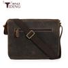 Bolso bandolera de piel de vaca estilo retro Crazy Horse para hombre, personalizado, de primera capa, informal, de piel de vaca, de cuero genuino.