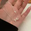 Pulseira de Prata Esterlina S925 Chiheng Laço para Mulheres Estilo Normcore Pequena Fresca e Delicada Joia de Mão para Melhor Amiga Versão Coreana