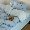 Juego de Cama Cálido de Imitación de Lana de Cordero con Lunares Otoño e Invierno Juego de Cuatro Piezas Sábanas de Terciopelo de Leche Fundas de Almohada Suave Esponjoso Terciopelo Añadido