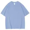 Verão 2026 300g Algodão Puro Peso Pesado Manga Curta Respirável Gola Redonda Manga Meia Cor Sólida Roupa Infantil Camiseta para Meninos e Meninas, Crianças Médias e Grandes