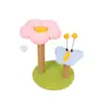 Estrutura de escalada para gatos grandes, árvore de gato multicamadas integrada com ninho de gato, arranhador de gato, tamanho compacto com pequeno design floral