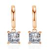 Brincos de temperamento simples de zircão quadrado quadrado de zircão brincos de diamante quadrado europeu e americano brincos geométricos brincos brincos atacado
