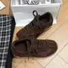Versión de cuero de las populares zapatillas de entrenamiento alemanas con cordones, zapatos de mujer, nueva colección otoño/invierno 2026, zapatillas casuales versátiles, zapatos estilo Forrest Gump