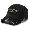 Boné de Baseball Vintage Bordado Lavado Retrô Europeu e Americano, Boné Versátil Desgastado para Uso Externo Unissex, Chapéu de Sol da Moda
