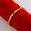 Yiwu joyería al por mayor tienda de oro con la pulsera moneda europea chapada en oro joyería de mano no se desvanece cadena de oro de arena de Vietnam de 24k